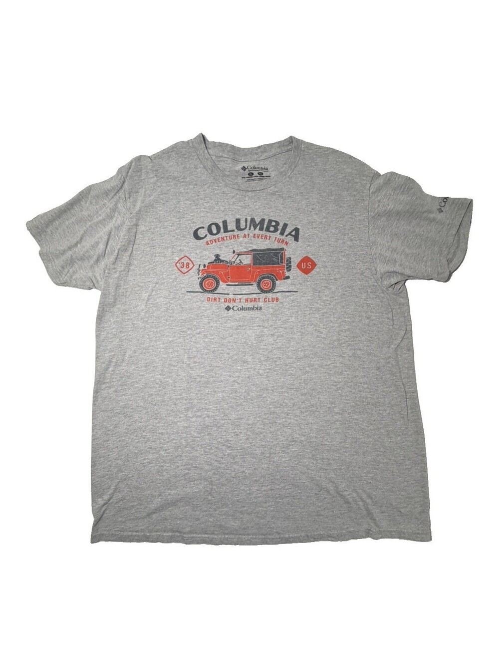 Columbia T-Shirt Mens XL Jeep Adventure Graphic Tee Short Sleeve Cotton Blend